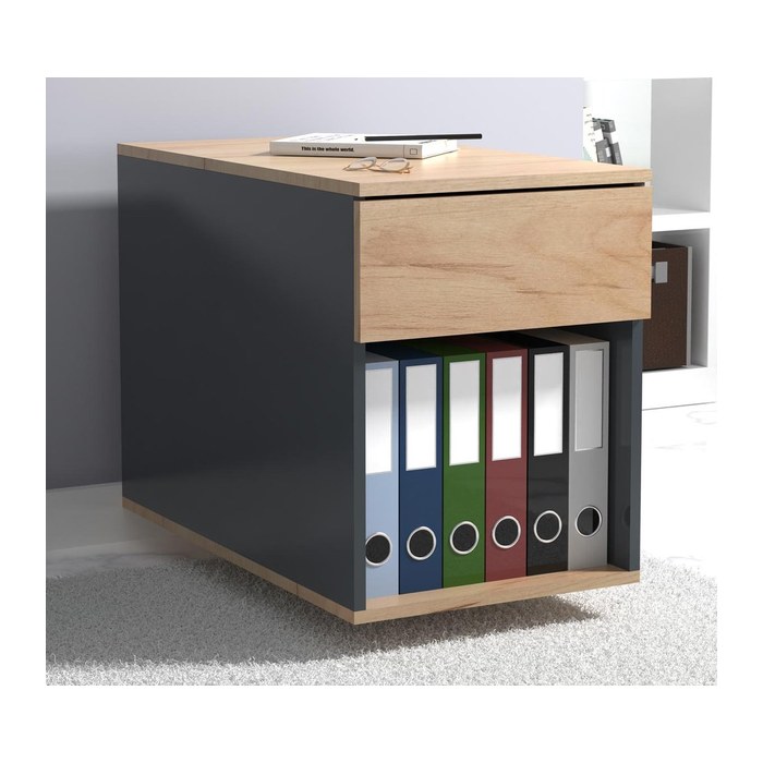 VCM my office Dasola Rollcontainer anthrazit, eiche 1 Auszug 39,0 x 70,0 x 55,0 cm