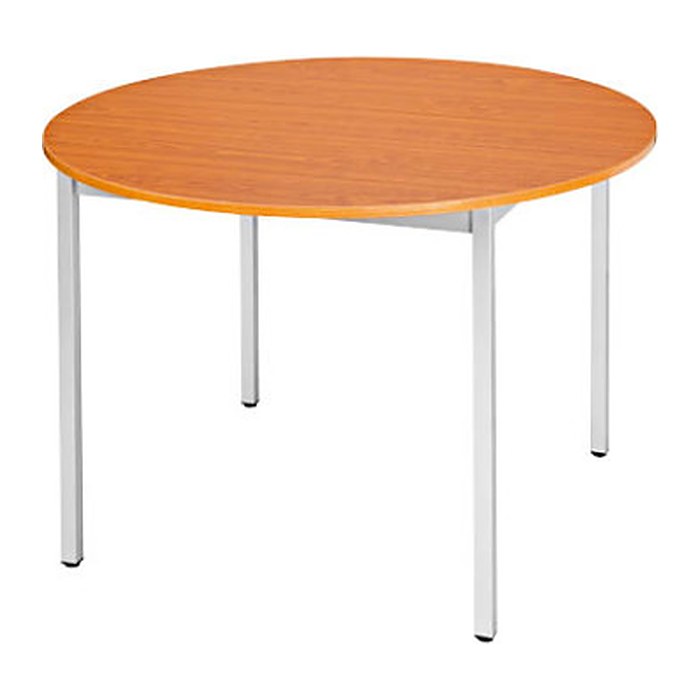 SODEMATUB Mehrzwecktisch kirschbaum, alu rund, Vierkantrohr alu, 80,0 x 80,0 x 74,0 cm