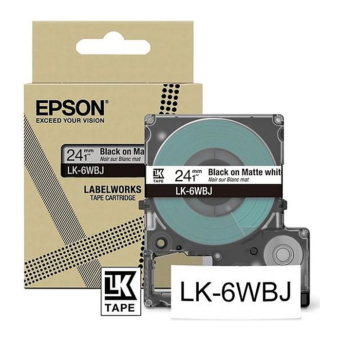 EPSON Schriftband LK LK-6WBJ C53S672064, 24 mm, schwarz auf weiß, 1 St.