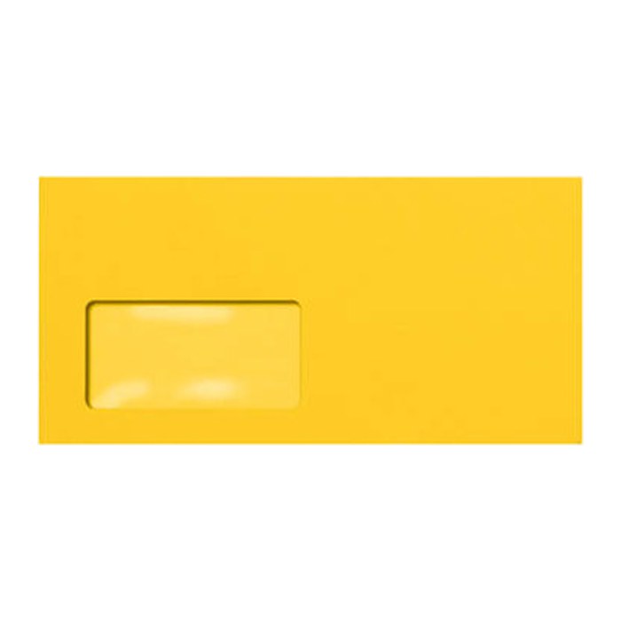 tecno Briefumschläge colors DIN lang+ mit Fenster intensivgelb haftklebend 25 St.