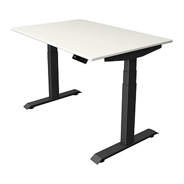 Kerkmann Move 4 elektrisch höhenverstellbarer Schreibtisch weiß rechteckig, T-Fuß-Gestell grau 120,0 x 80,0 cm