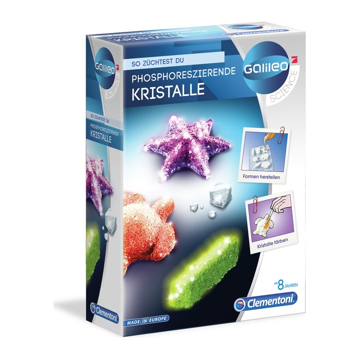 Clementoni Experimentierkasten Phosphoreszierende Kristalle mehrfarbig