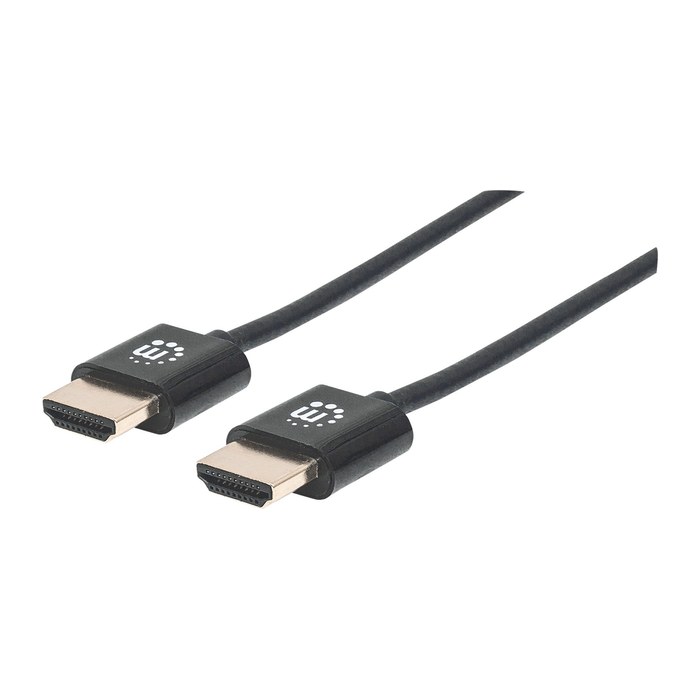 MANHATTAN HDMI-Kabel ultradünn mit Ethernet 1 m. schwarz