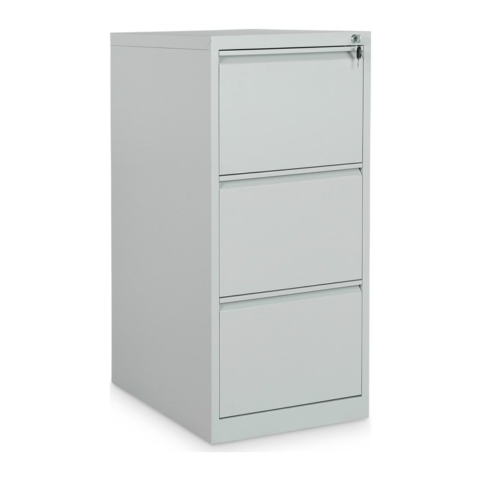 Stahl-Hängeregisterschrank (3 Schübe) – Einbahnig in Lichtgrau