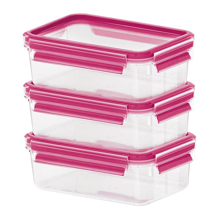 emsa Frischhaltedosen CLIP & CLOSE 5,8 cm hoch transparent 3x 0,55 l, 3 St.