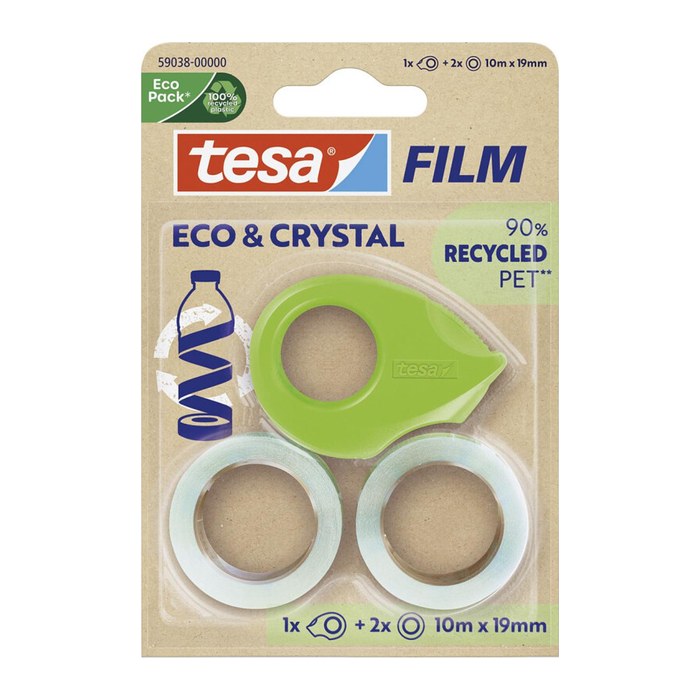 tesa ECO & CRYSTAL Klebefilm transparent 19,0 mm x 10,0 m 1 Set