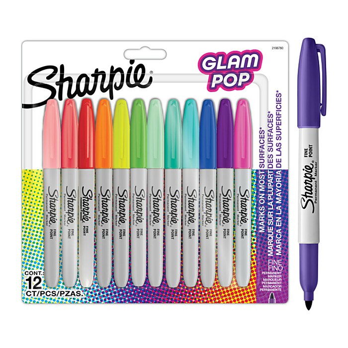 Sharpie Marker Permanentmarker Fine Glam Pop 12er Blister