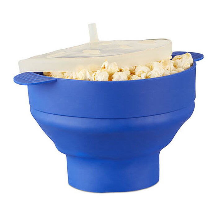 relaxdays Popcornmaker für Mikrowelle blau, 1 St.