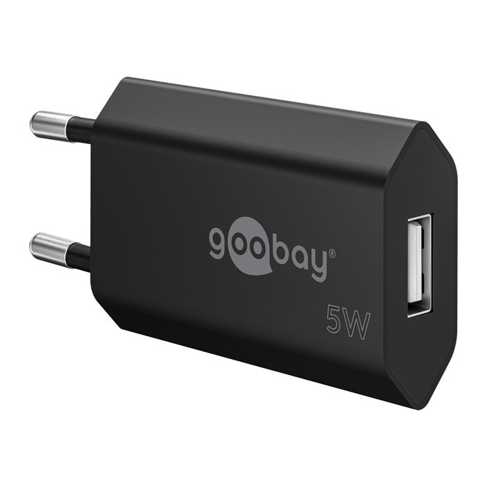 goobay Ladeadapter schwarz, 5 Watt