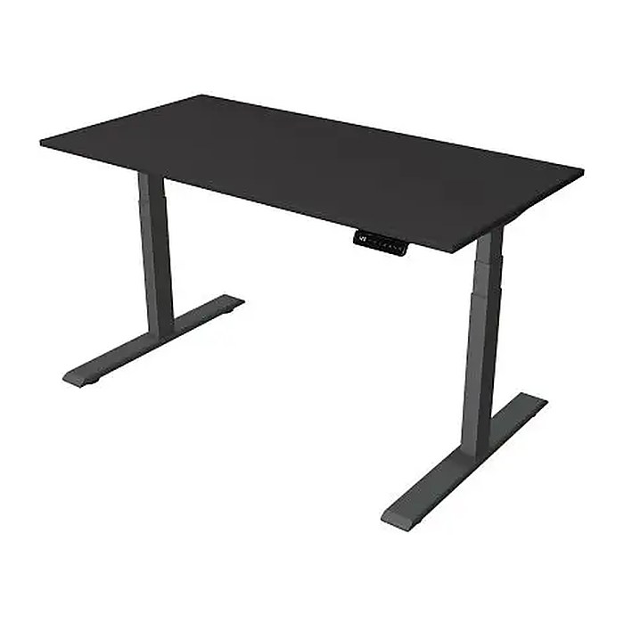 Kerkmann Smart office elektrisch höhenverstellbarer Schreibtisch anthrazit rechteckig, T-Fuß-Gestell grau 140,0 x 70,0 cm
