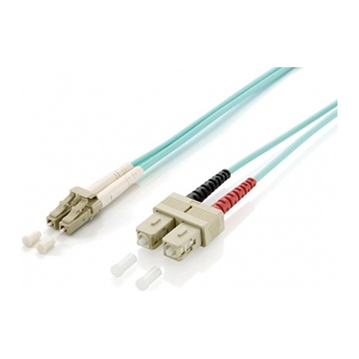 Equip Patchkabel LC->SC 3.00m Multimode Duplex OM3 türkis Polybeutel