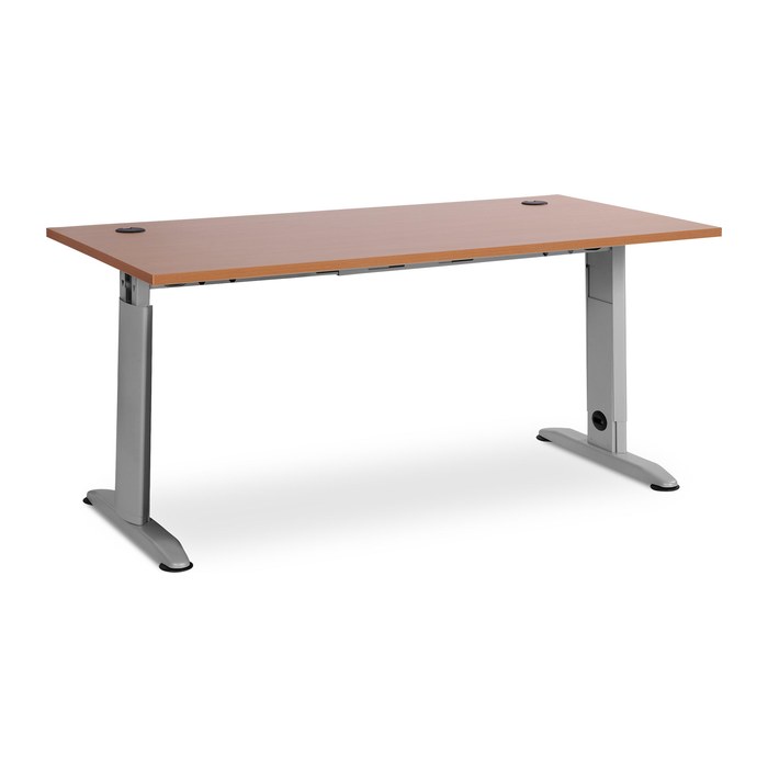 Schreibtisch – T-Fuß höhenverstellbar (1800 x 800 mm, Platte Buche)