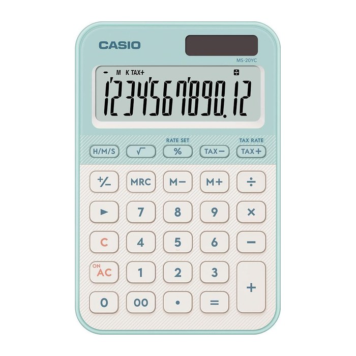CASIO MS-20YC-LG Taschenrechner hellgrün, weiß