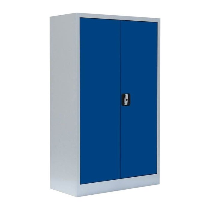 LÜLLMANN Stahlschrank 530291 enzianblau, lichtgrau 2 Fachböden 80,0 x 38,3 x 120,0 cm, aufgebaut, 1 St.
