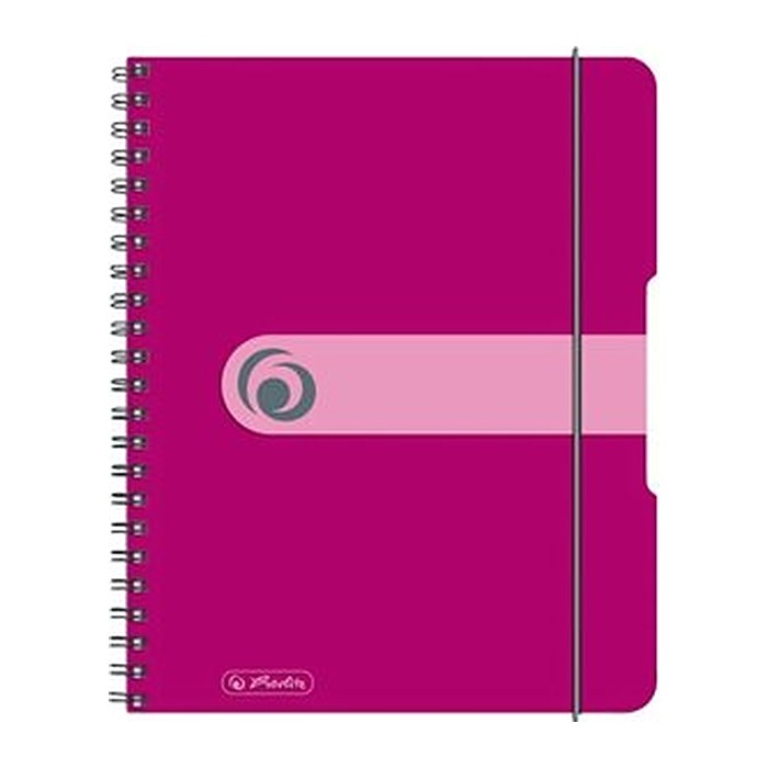 Herlitz Spiralblock "to go" PP-Cover A5 80 Bl. beere
