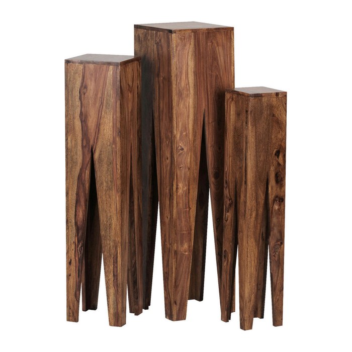 WOHNLING Beistelltische-Set quadratisch Massivholz sheesham, 1 St.