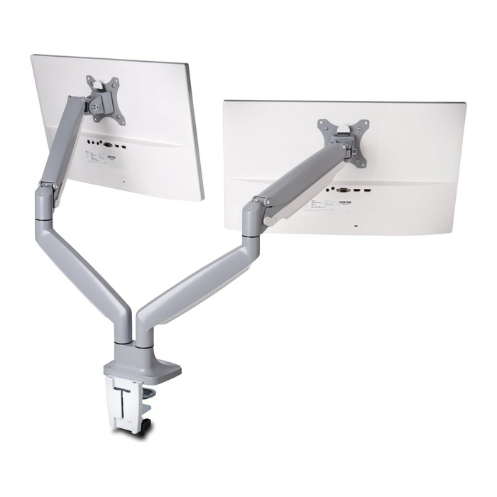 Kensington Monitor-Halterung SmartFit One-Touch K55471EU grau für 2 Monitore, Tischklemme, Tischbohrung