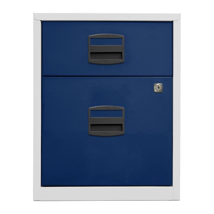 BISLEY Home Rollcontainer lichtgrau, oxfordblau 2 Auszüge 41,3 x 40,0 x 52,8 cm
