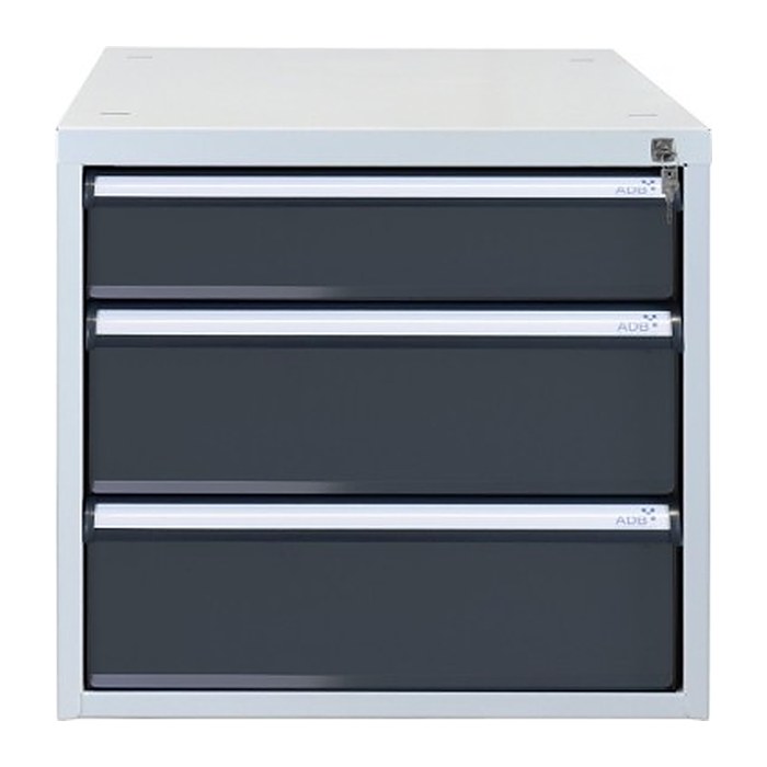 ADB Schubladenschrank anthrazit, lichtgrau 3 Schubladen 53,1 x 70,0 x 50,0 cm, 1 St.