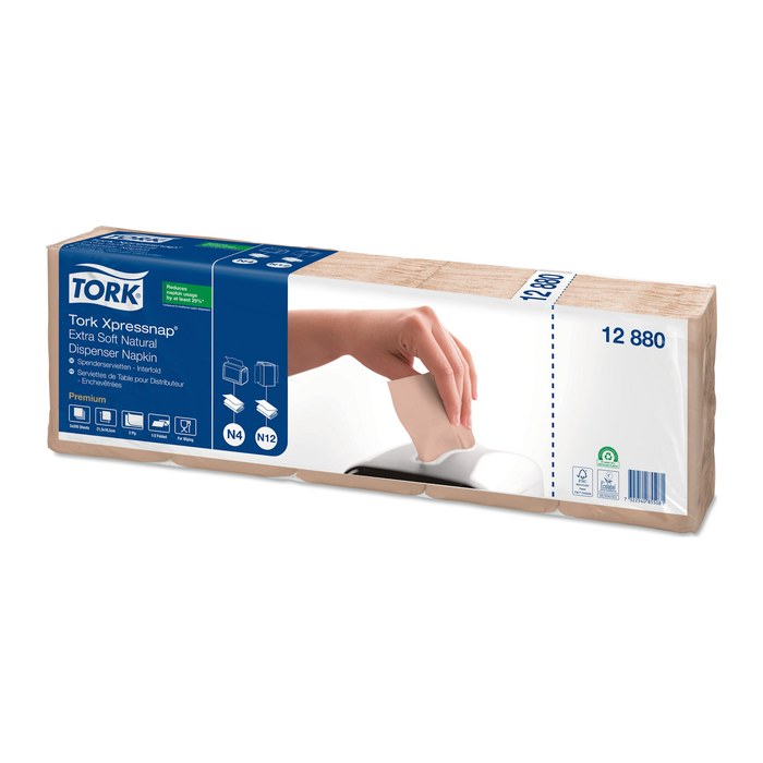 TORK Servietten Xpressnap® Extra soft Premium N4 natur 2-lagig 16,5 x 21,3 cm, 1.000 St.