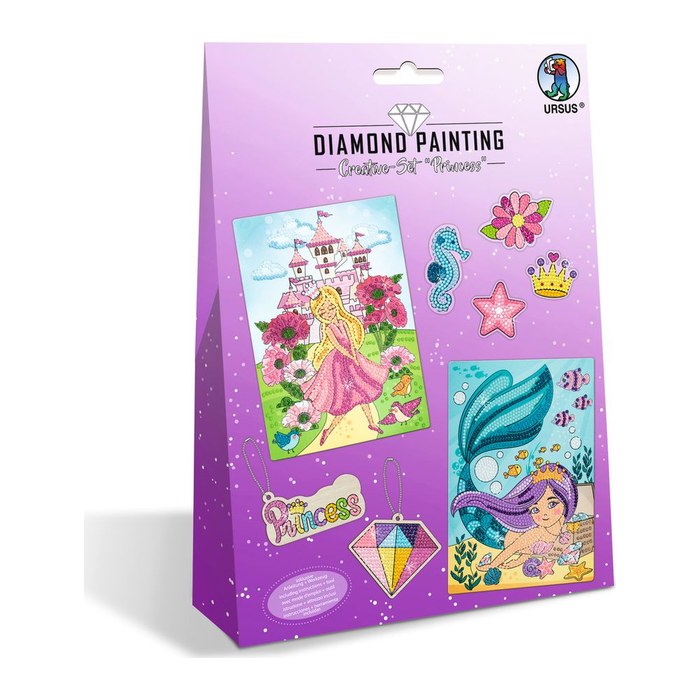 URSUS® Diamond Painting 6x Motive Princess mehrfarbig