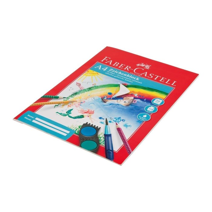FABER-CASTELL Zeichenblock DIN A4 100 g/qm, 20 Blatt, 1 St.