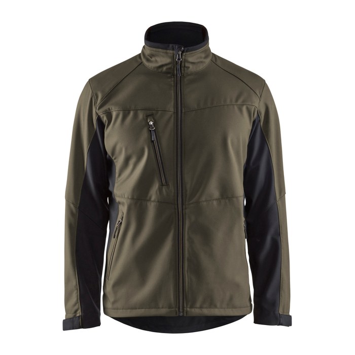 BLAKLÄDER® unisex Softshelljacke 4950 olivegrün, schwarz Größe M