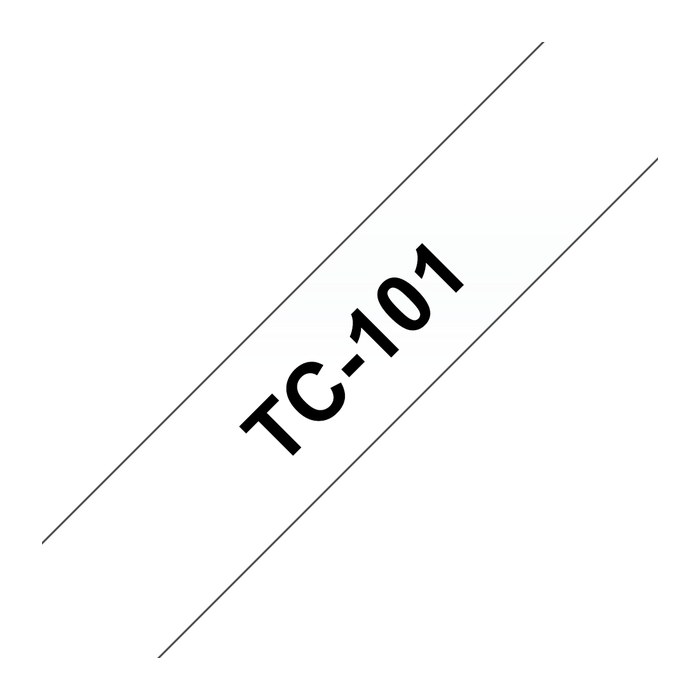 brother Schriftband TC-101 TC101, 12 mm, schwarz auf transparent, 1 St.