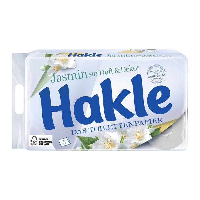 Hakle Toilettenpapier Jasmin 3-lagig, 8 Rollen