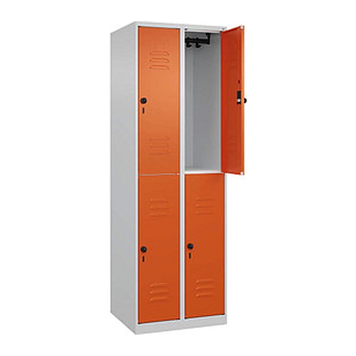 CP Spind Classic Plus reinorange, lichtgrau 080300-20 S10000, 4 Schließfächer 60,0 x 50,0 x 185,0 cm