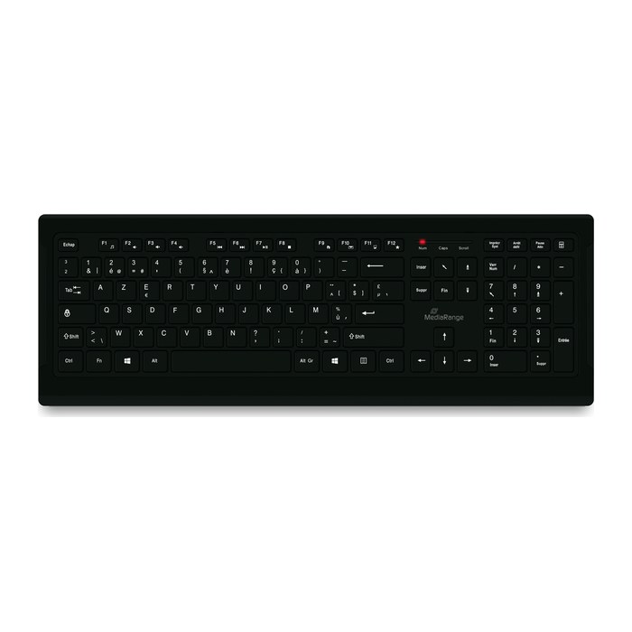MediaRange Tastatur kabelgeb. ultraflachen Tasten (BE) sw