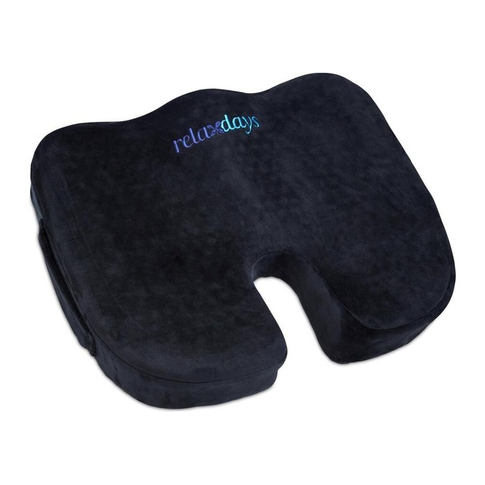 relaxdays Sitzkissen Orthopädisch schwarz, 1 St.