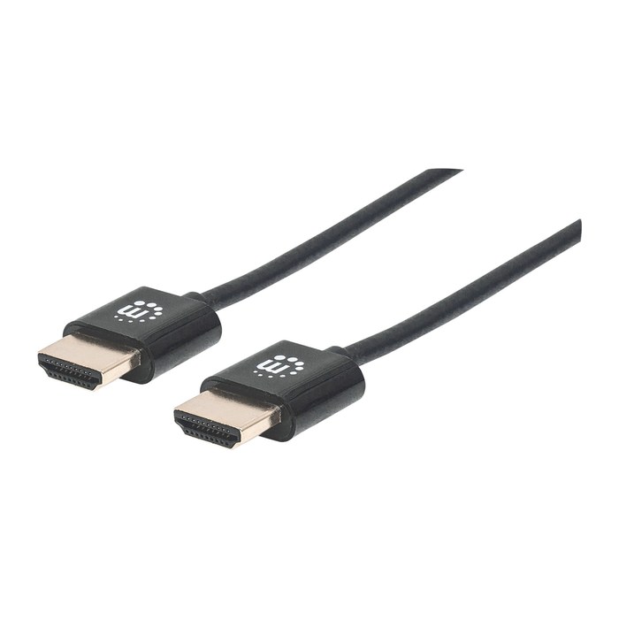 MANHATTAN HDMI-Kabel ultradünn mit Ethernet 0.5m. schwarz