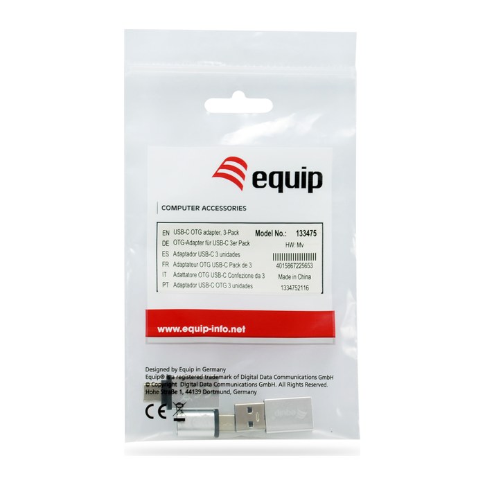 Equip Adapter USB-C->USB-A/-B/USB-A->USB-C 3Stk Alu.