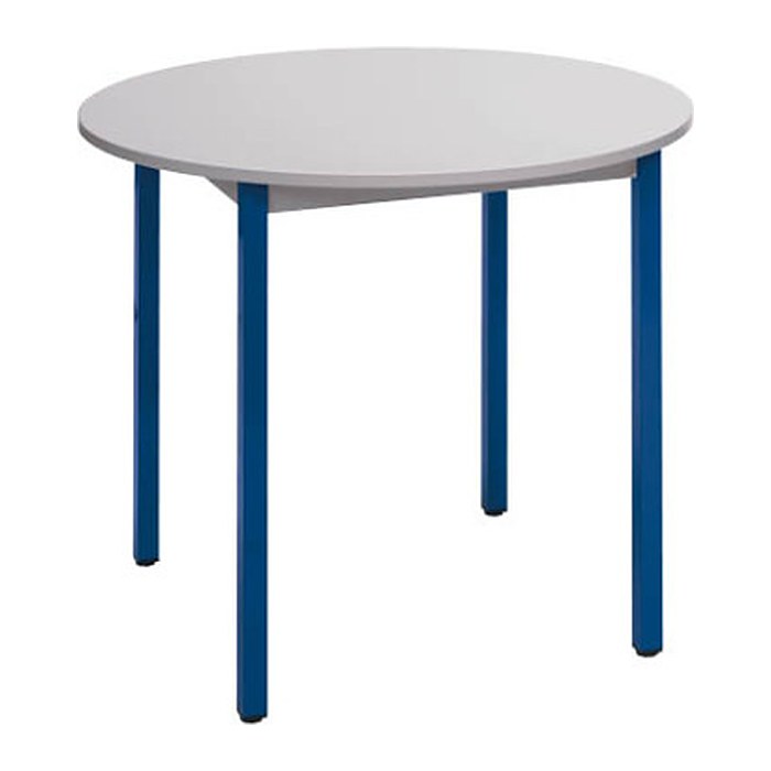SODEMATUB Mehrzwecktisch lichtgrau, blau rund, Vierkantrohr blau, 80,0 x 80,0 x 74,0 cm