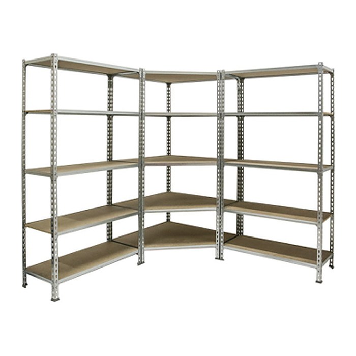 Simonrack Schwerlast-Weitspannregal MADERCLICK CORNER 5 8425437135446 silber 180,0 x 50,0 x 180,0 cm