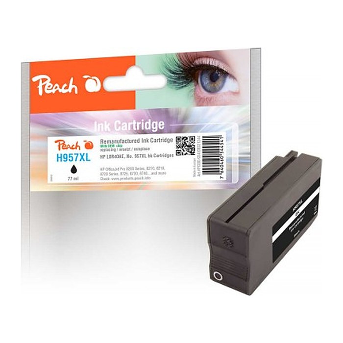 Peach Patrone HP Nr.957XL black mit OEM Chip remanufactured