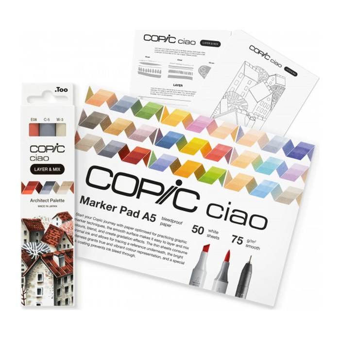 COPIC® Ciao 3D Architect Palette Starter Layoutmarker-Set farbsortiert 1,0 + 6,0 mm, 1 Set