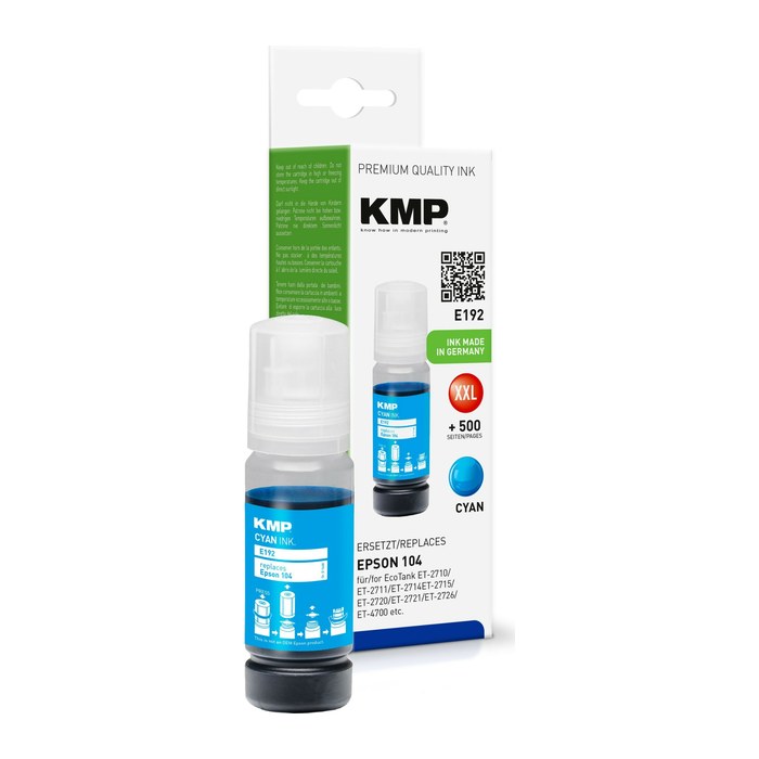 KMP Tinte EcoTank T00P2 8000 S. cyan remanufactured