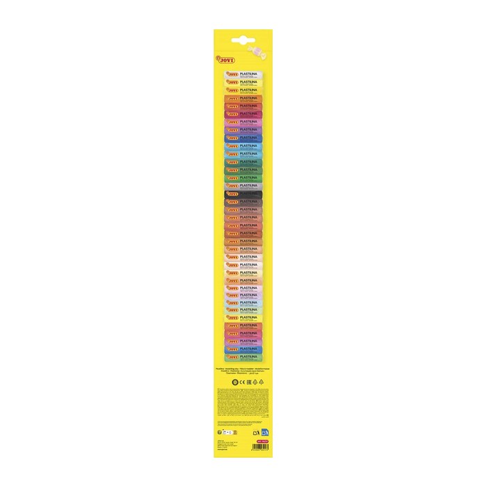 JOVI Knete PLASTILINA farbsortiert, 37 Farben je 15,0 g