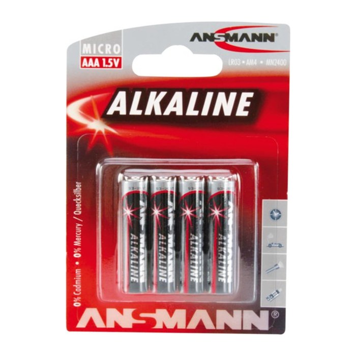ANSMANN Batterien Red Alkaline Alkali-Mangan Mignon AA 1,5 V, 4 St.