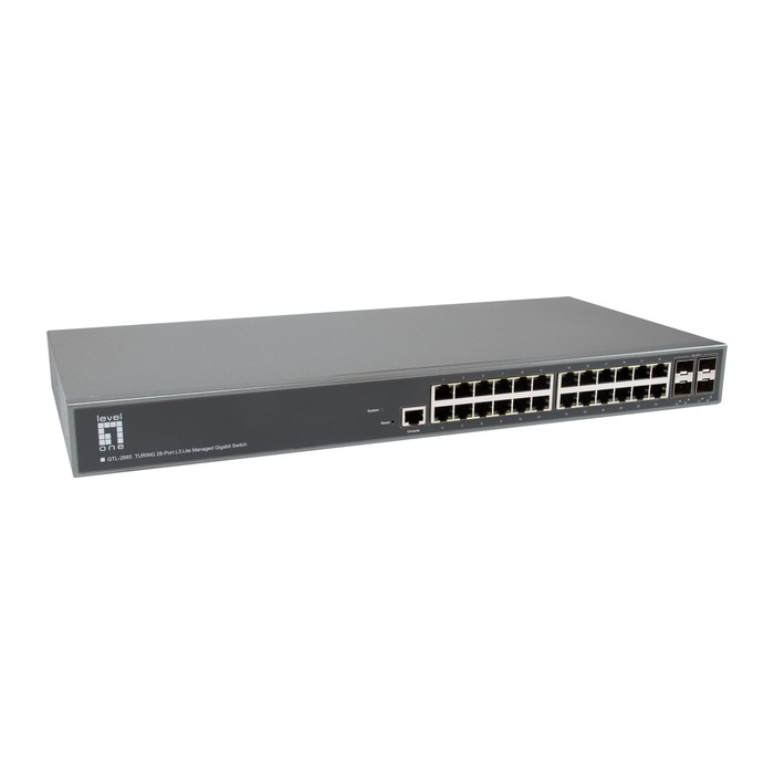 LevelOne Switch 24xGE/4x10GSFP+ TURING 19" Managed L3