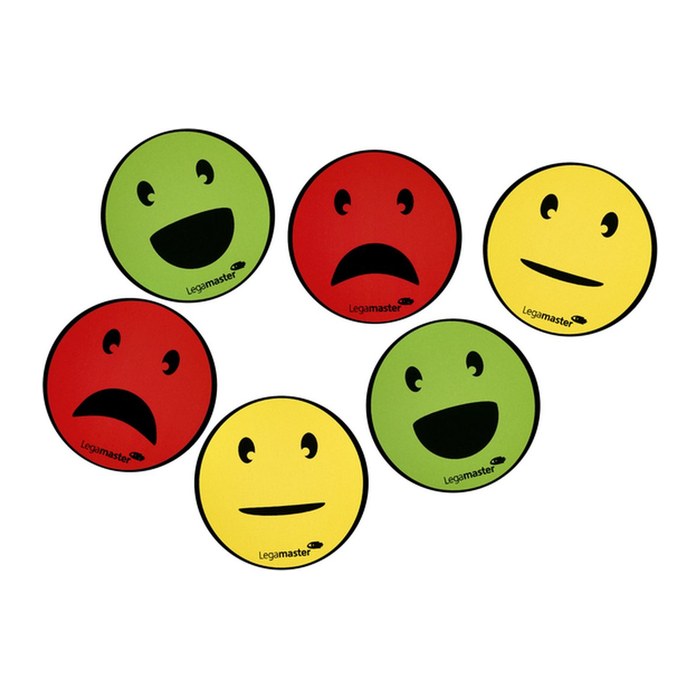 Legamaster Agile Smiley gemischt Magnete Motiv, Kunststoff Ø 5,0 cm, 6 St.