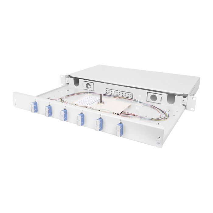 DIGITUS LWL Spleißbox 1HE bestückt 6x SC DX OS2 grau