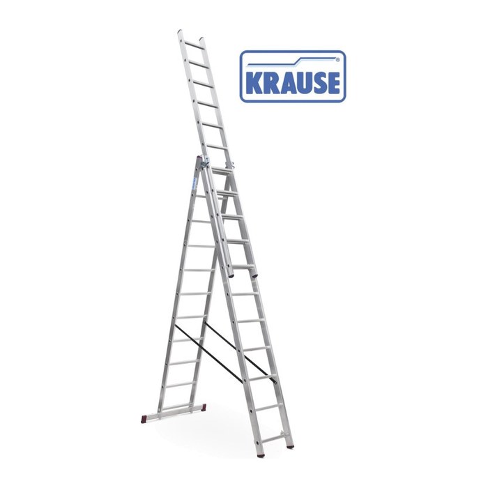KRAUSE Vielzweckleiter CORDA silber 3x 11 Sprossen, H: 610,0 cm