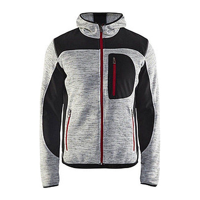 BLAKLÄDER® Herren Strickjacke 4930 hellgrau/schwarz Größe M