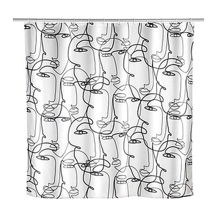WENKO Duschvorhang Faces Motiv 180,0 x 200,0 cm