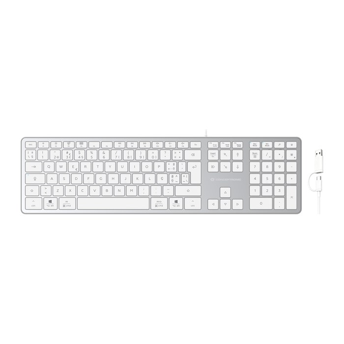CONCEPTRONIC USB Tastatur slim USB-A/USB-C Layout PT ws