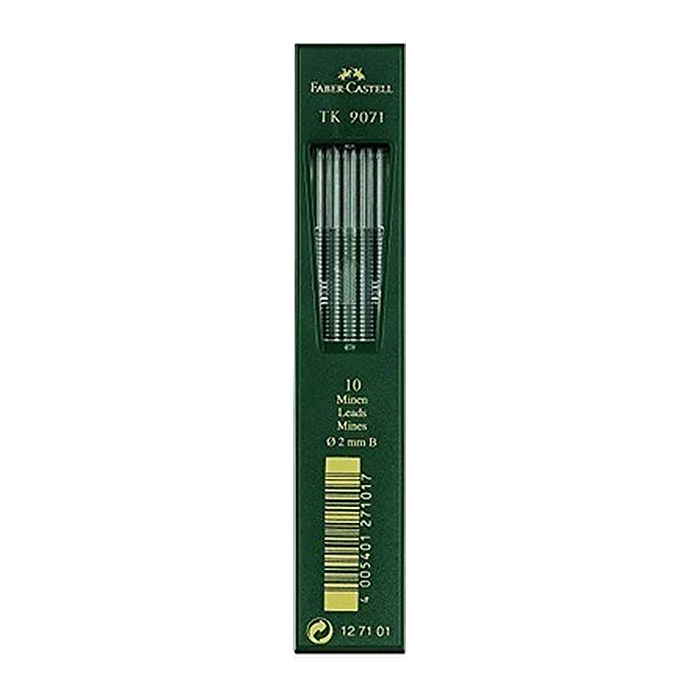FABER-CASTELL TK 9071 Fallminen-Bleistiftminen schwarz 3B 2,0 mm, 10 St.