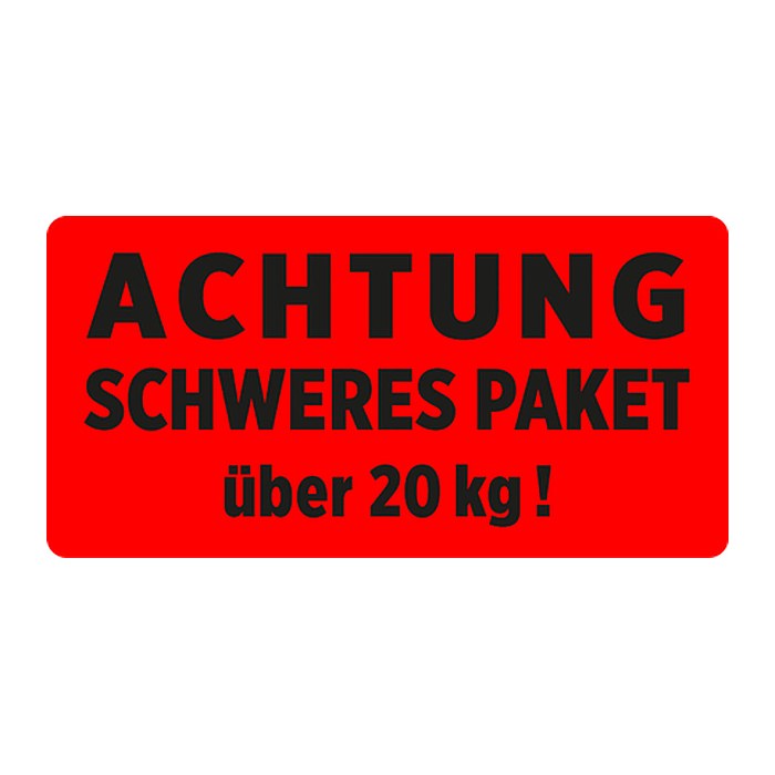 AVERY Zweckform Warnetiketten rot »ACHTUNG SCHWERES PAKET über 20 kg!« 100,0 x 50,0 mm, 1 Etiketten